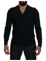 Sweaters Elegant Black Cashmere Cardigan Sweater 2.620,00 € 8050249422943 | Planet-Deluxe