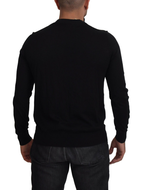 Sweaters Elegant Black Cashmere Cardigan Sweater 2.620,00 € 8050249422943 | Planet-Deluxe