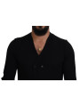 Sweaters Elegant Black Cashmere Cardigan Sweater 2.620,00 € 8050249422943 | Planet-Deluxe