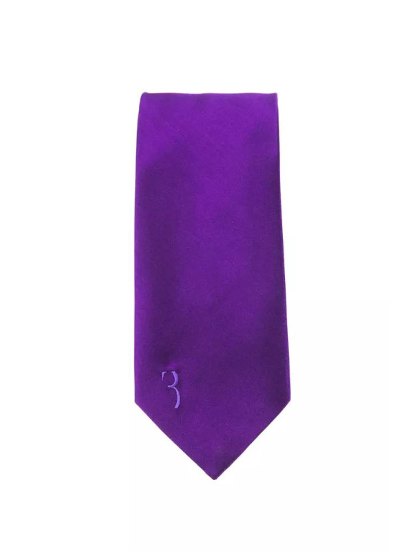 Ties & Bowties Elegant Purple Embroidered Sisal Tie 190,00 € 2000035668365 | Planet-Deluxe