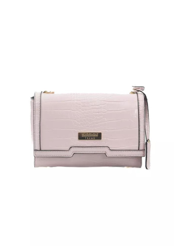 Crossbody Bags Elegant Pink Shoulder Flap Bag with Golden Accents 310,00 € 2000051019929 | Planet-Deluxe