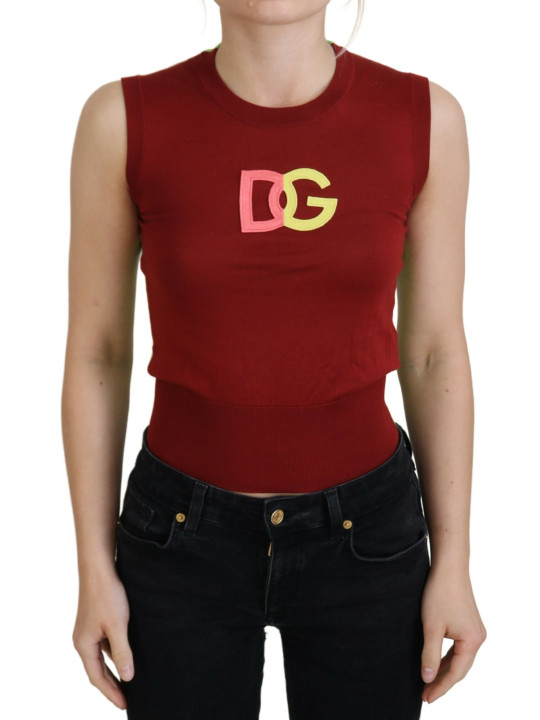 Tops & T-Shirts Elegant Silk Casual Top Red Green 1.810,00 € 8057155547432 | Planet-Deluxe