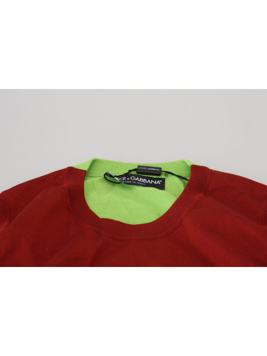 Tops & T-Shirts Elegant Silk Casual Top Red Green 1.810,00 € 8057155547432 | Planet-Deluxe