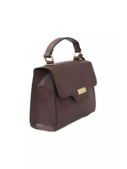 Crossbody Bags Elegant Brown Shoulder Flap Bag with Golden Accents 330,00 € 2000051019851 | Planet-Deluxe