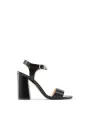 Schwarze Patentleder Sandalette mit Absatz