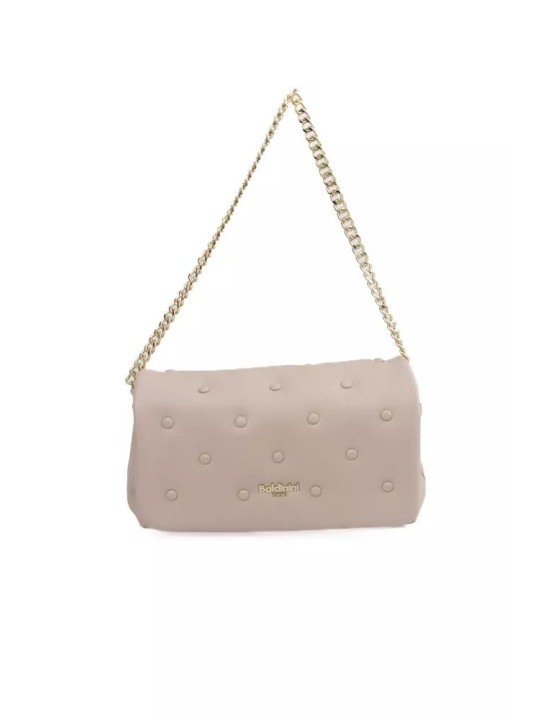 Shoulder Bags Chic Pink Leather Shoulder Bag with Golden Accents 220,00 € 2000050026300 | Planet-Deluxe