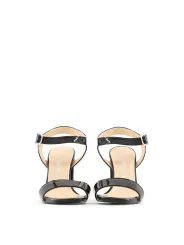 Schwarze Sandalette mit hohem Absatz