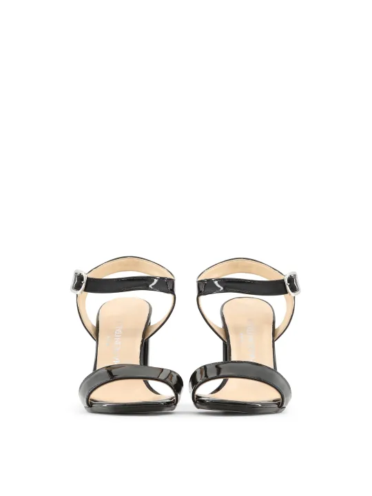 Schwarze Sandalette mit hohem Absatz