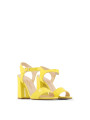 Gelbe Lackleder Sandalette mit Absatz