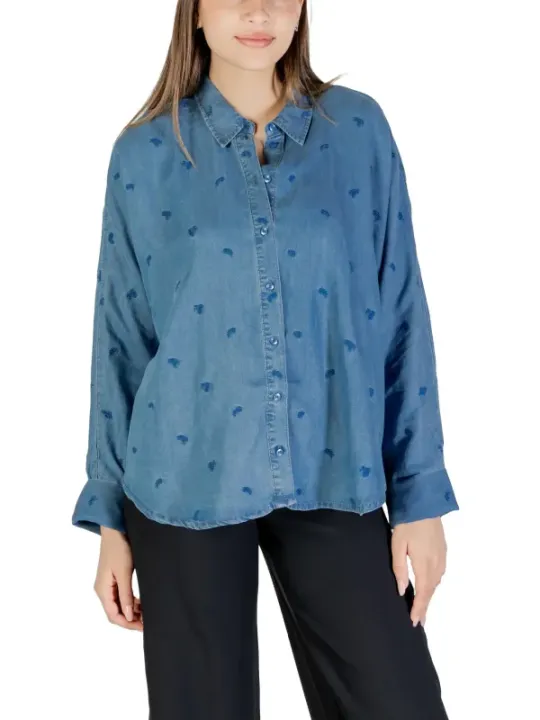 "Only Hemden im Sale | Only Azurblau Damenhemd online kaufen"|Planet-Deluxe
