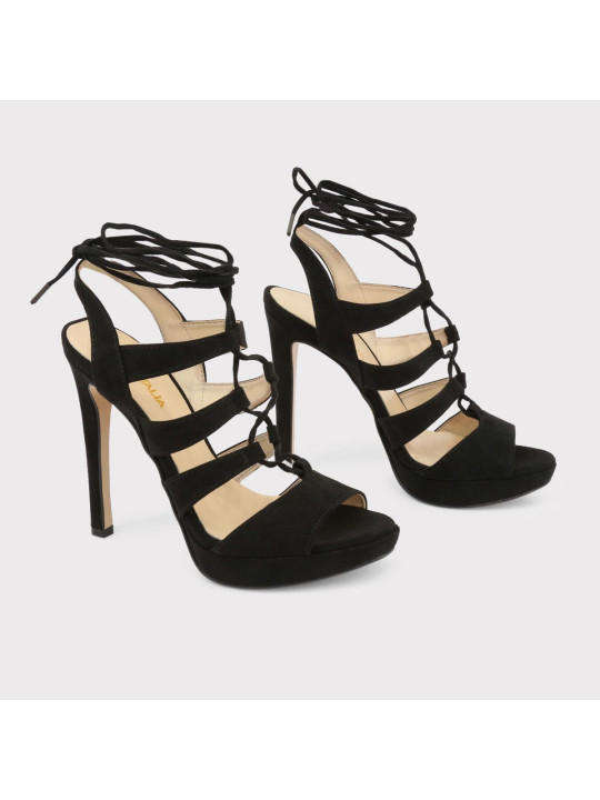Schwarze italienische Riemchen Sandalette