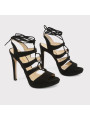 Schwarze italienische Riemchen Sandalette