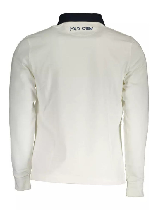 Polo Shirt Elegant Long-Sleeved White Polo with Contrasting Details 270,00 € 7613431373341 | Planet-Deluxe