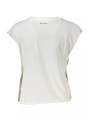Tops & T-Shirts Chic Sleeveless White Tee with Print & Contrast Details 120,00 € 8445110402245 | Planet-Deluxe
