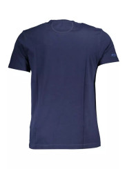 T-Shirts Elegant Blue Cotton Tee with Chic Print 120,00 € 7613431469303 | Planet-Deluxe