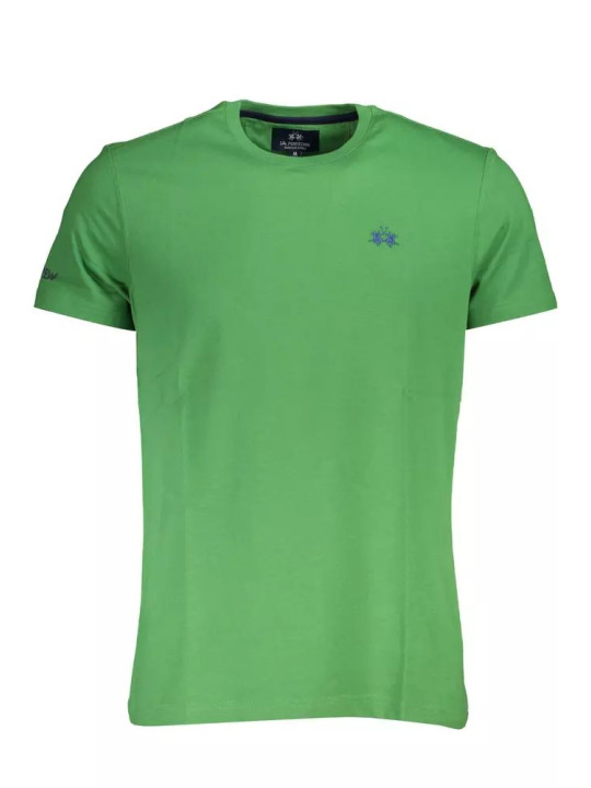 T-Shirts Emerald Elegance Cotton Tee with Exquisite Detailing 120,00 € 7613431469716 | Planet-Deluxe