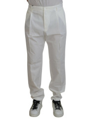 Jeans & Pants Elegant White Cotton Chino Dress Pants 930,00 € 8057001441921 | Planet-Deluxe