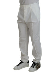 Jeans & Pants Elegant White Cotton Chino Dress Pants 930,00 € 8057001441921 | Planet-Deluxe