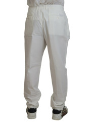 Jeans & Pants Elegant White Cotton Chino Dress Pants 930,00 € 8057001441921 | Planet-Deluxe