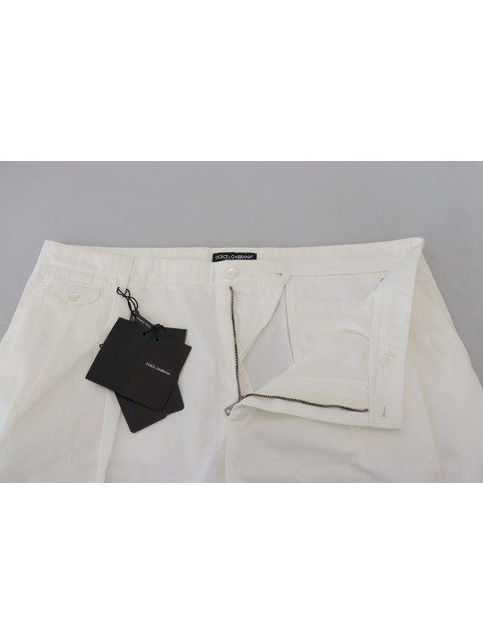 Jeans & Pants Elegant White Cotton Chino Dress Pants 930,00 € 8057001441921 | Planet-Deluxe