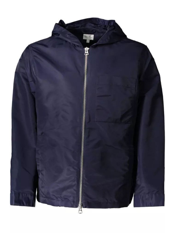 Jackets Chic Blue Nylon Jacket with Hood 810,00 € 7325700854764 | Planet-Deluxe