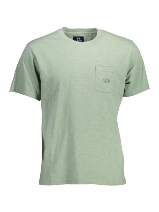 T-Shirts Chic Embroidered Green Tee with Pocket 150,00 € 7613431324497 | Planet-Deluxe