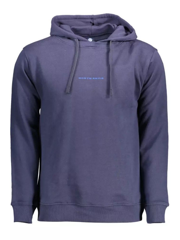 Sweaters Elegant Blue Cotton Hooded Sweater 270,00 € 8300825332198 | Planet-Deluxe