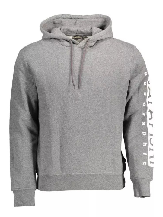 Sweaters Chic Gray Hooded Cotton Blend Sweatshirt 250,00 € 196246525404 | Planet-Deluxe