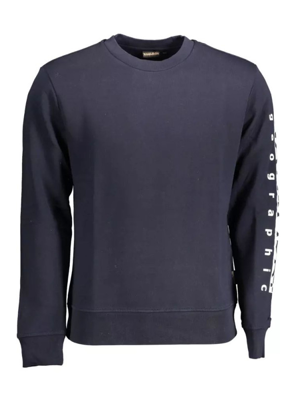 Sweaters Chic Blue Round Neck Sweatshirt with Logo 230,00 € 196246525763 | Planet-Deluxe