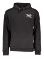 Sweaters Sleek Black Hooded Cotton-Blend Sweatshirt 260,00 € 8300825401412 | Planet-Deluxe