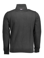 Sweaters Sleek Black Cotton Zip Sweater 230,00 € 630246199079 | Planet-Deluxe