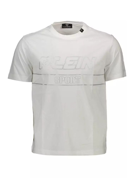 T-Shirts Pristine White Cotton Tee with Bold Accents 380,00 € 8059024014335 | Planet-Deluxe
