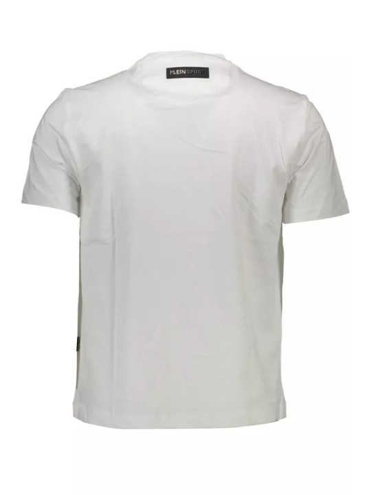 T-Shirts Pristine White Cotton Tee with Bold Accents 380,00 € 8059024014335 | Planet-Deluxe