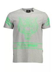 T-Shirts Sleek Gray Crew Neck Logo Tee with Contrasting Details 330,00 € 8059024033428 | Planet-Deluxe