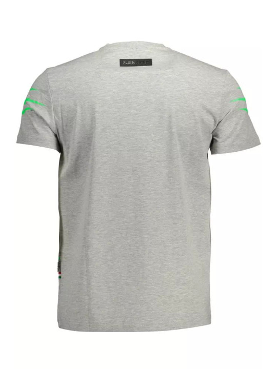 T-Shirts Sleek Gray Crew Neck Logo Tee with Contrasting Details 330,00 € 8059024033428 | Planet-Deluxe