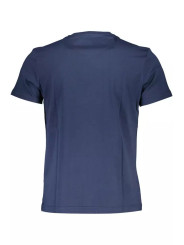 T-Shirts Elegant Blue Cotton Tee with Signature Print 150,00 € 7613431458536 | Planet-Deluxe