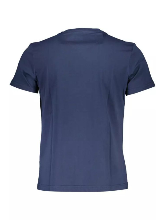 T-Shirts Elegant Blue Cotton Tee with Signature Print 150,00 € 7613431458536 | Planet-Deluxe