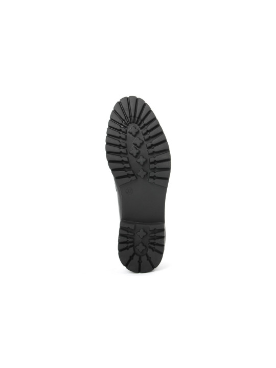 Schwarzes Leder Schuhsohle Detailansicht