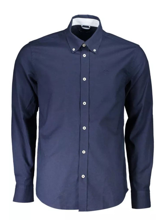 Shirts Classic Blue Cotton Shirt with Embroidered Logo 160,00 € 8300825563486 | Planet-Deluxe
