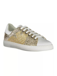 Sneakers Gleaming Gold Lace-Up Sport Sneakers 460,00 € 8052467561176 | Planet-Deluxe