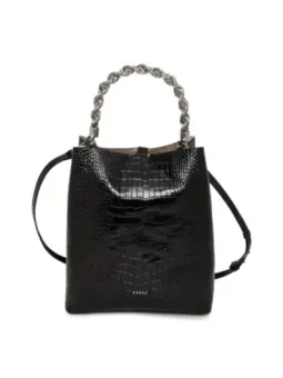 Guess Damen Lederhandtasche: Krokoprägung & Kettenhenkel