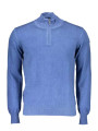 Sweaters Elegant Long-Sleeved Half-Zip Blue Sweater 230,00 € 8300825150143 | Planet-Deluxe
