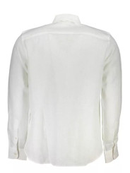 Shirts Elegant White Linen Long-Sleeved Shirt 190,00 € 8300825564155 | Planet-Deluxe