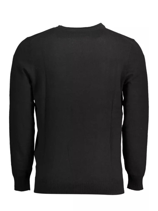 Sweaters Elegant Long-Sleeved Black Cotton-Wool Blend Sweater 210,00 € 5054783594800 | Planet-Deluxe