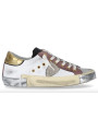 Sneakers Elegant White Leather Sneakers with Suede Accents 680,00 € 8059220666017 | Planet-Deluxe