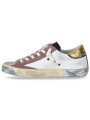 Sneakers Elegant White Leather Sneakers with Suede Accents 680,00 € 8059220666017 | Planet-Deluxe
