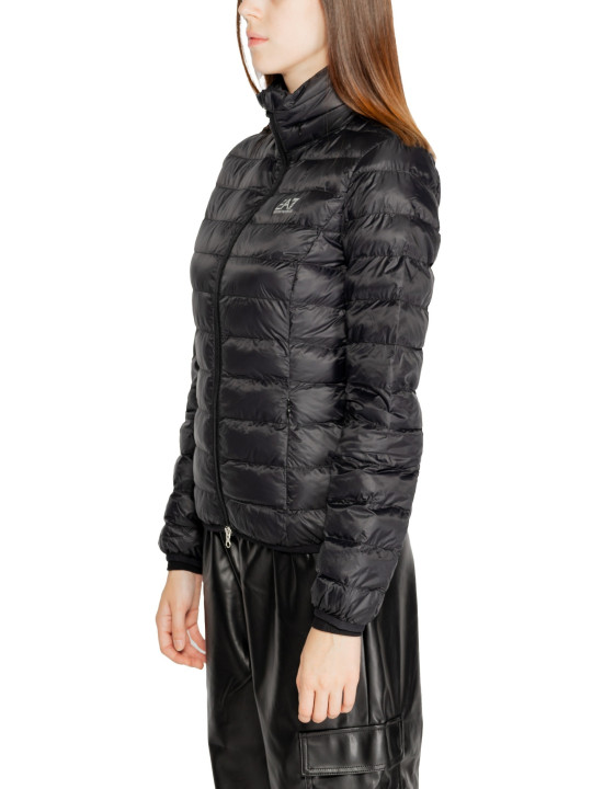 Schwarze Ea7 Daunenjacke mit Kapuze