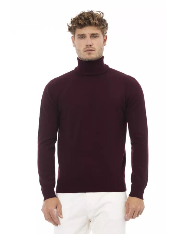 Sweaters Elegant Burgundy Turtleneck Sweater for Men 340,00 € 8100002680568 | Planet-Deluxe