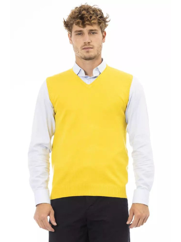 Vests Sleek V-Neckline Yellow Vest 230,00 € 8100002475591 | Planet-Deluxe