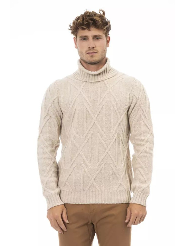 Sweaters Beige Turtleneck Sweater - Winter Elegance 500,00 € 8100002682432 | Planet-Deluxe